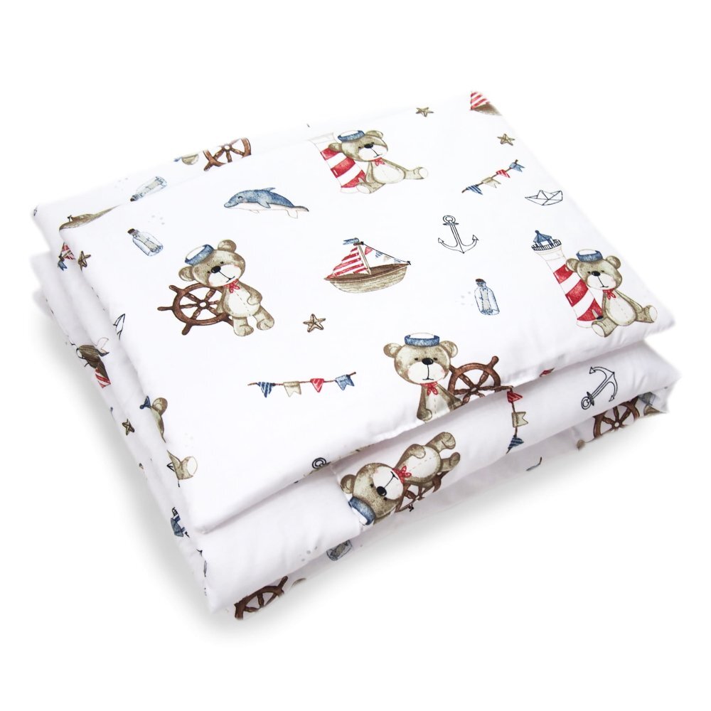 Kerstin Set lenjerie cu 2 piese pentru patut cosleepercarucior Ursuletul pirat 70x80 cmrealizata din bumbac 100 certificat OEKO TEXinchidere cu fermoar