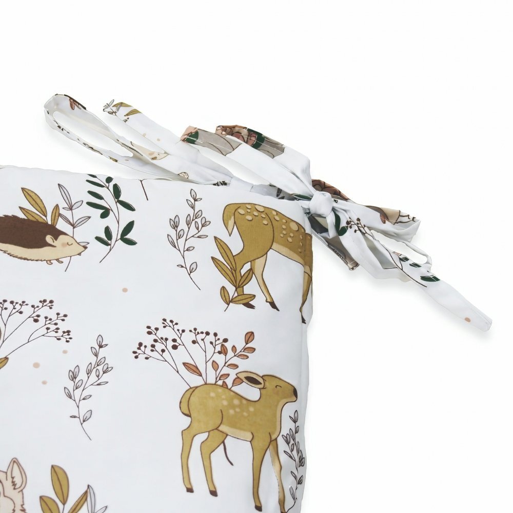 Kerstin Set lenjerie de patut 3 piese Forest Animals cu husa de pilotafata de perna si aparatoare laterala 180x30 cmdin bumbacinchidere cu fermoarcompatibila pautut 120x60 cm