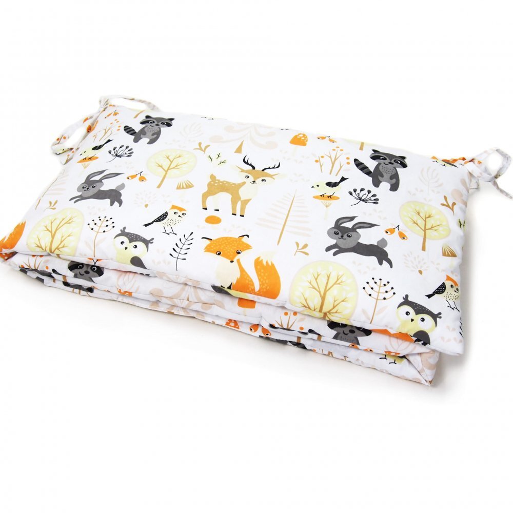 Kerstin Set lenjerie de patut 3 piese Forest Friends cu husa de pilotafata de perna si aparatoare laterala 180x30 cmdin bumbacinchidere cu fermoarcompatibila pautut 120x60 cm