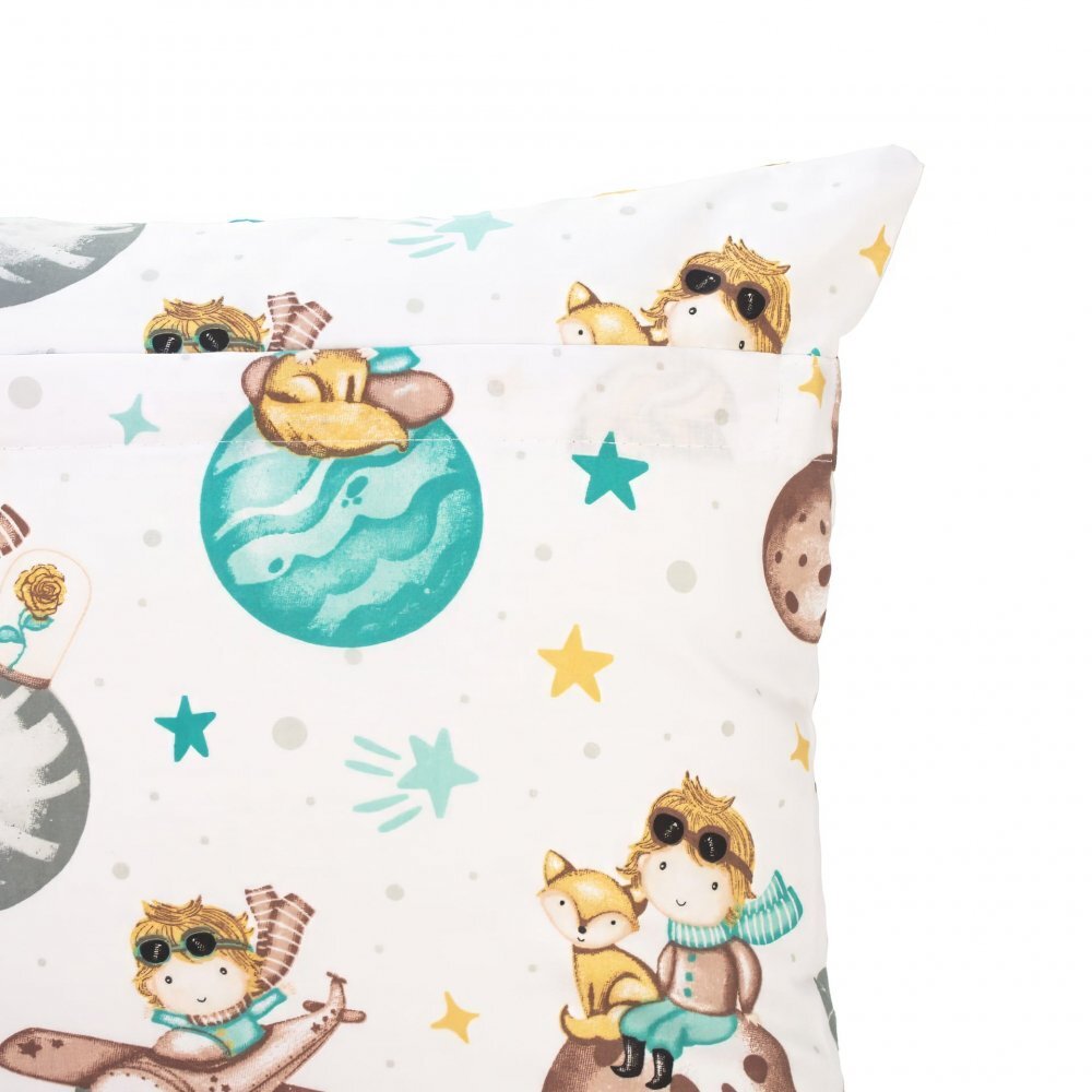 Kerstin Set lenjerie de patut 3 piese Micul print cu husa de pilotafata de perna si aparatoare laterala 180x30 cmdin bumbacinchidere cu fermoarcompatibila pautut 120x60 cm