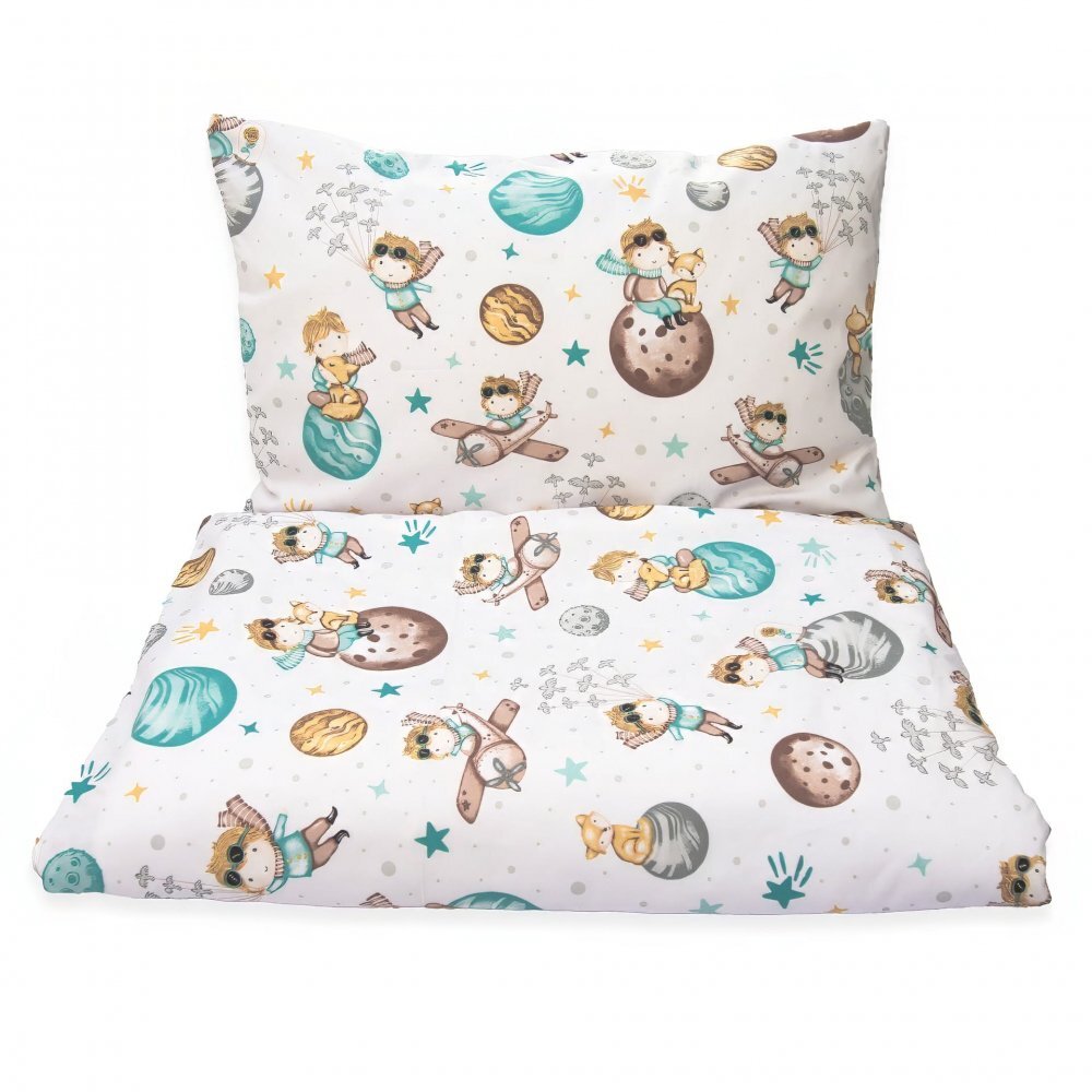 Kerstin Set lenjerie de patut 3 piese Micul print cu husa de pilotafata de perna si aparatoare laterala 180x30 cmdin bumbacinchidere cu fermoarcompatibila pautut 120x60 cm
