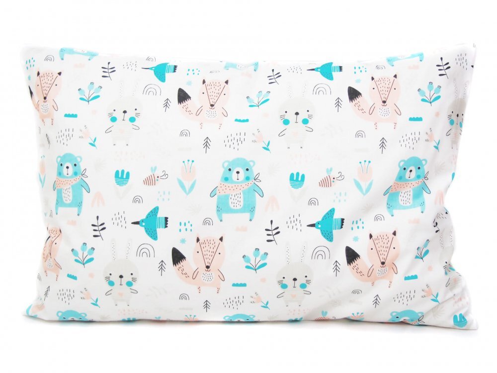Kerstin Set lenjerie de patut 3 piese Woodland Animals cu husa de pilotafata de perna si aparatoare laterala 180x30 cmdin bumbacinchidere cu fermoarcompatibila pautut 120x60 cm