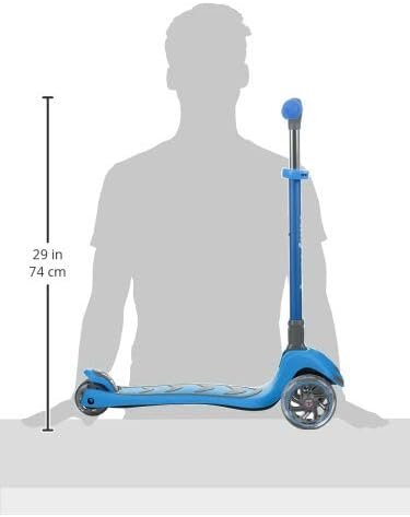 KicknRoll Trotineta pentru copii Nichiduta Kick and roll Blue pliabila cadru din aluminiu ghidon reglabil in 4 pozitii roti silentioase din PU cu lumini LED dimensiune 58 x 25.9 x 82 cm