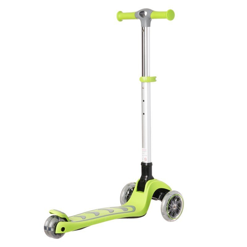KicknRoll Trotineta pentru copii Nichiduta Kick and roll Green pliabila cadru din aluminiu ghidon reglabil in 4 pozitii roti silentioase din PU cu lumini LED dimensiune 58 x 25.9 x 82 cm