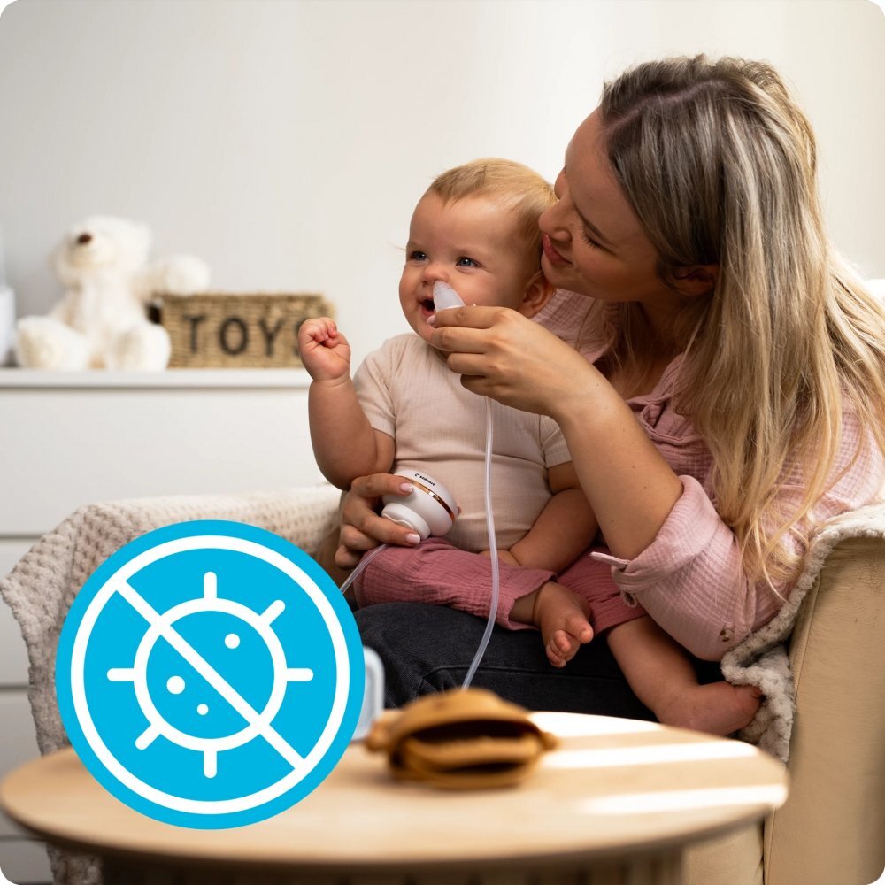 Kidnort Aspirator nazal pentru copii Nese functionare manuala compatibil cu pompele de san complet dezasamblabil si usor de curatat