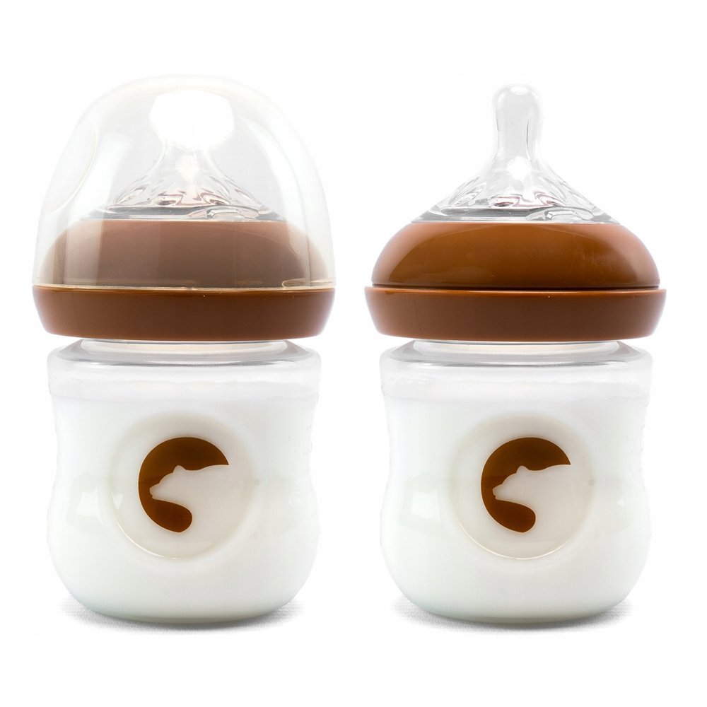 Kidnort Biberon anti-colici nivel de debit scazut 1 Blabaer Brown din PU durabil si rezistent capacitate 125 ml 0-3 luni