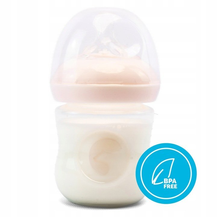 Kidnort Biberon anti-colici nivel de debit scazut 1 Blabaer Pink din PU durabil si rezistent capacitate 125 ml 0-3 luni