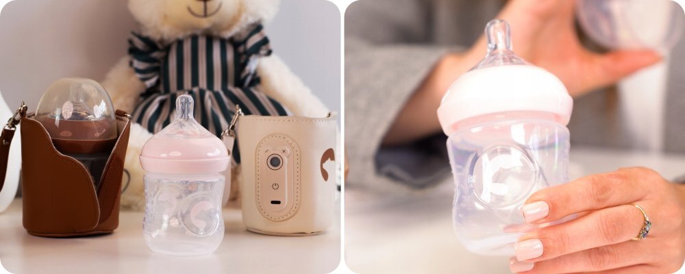 Kidnort Biberon anti-colici nivel de debit scazut 1 Blabaer Pink din PU durabil si rezistent capacitate 125 ml 0-3 luni