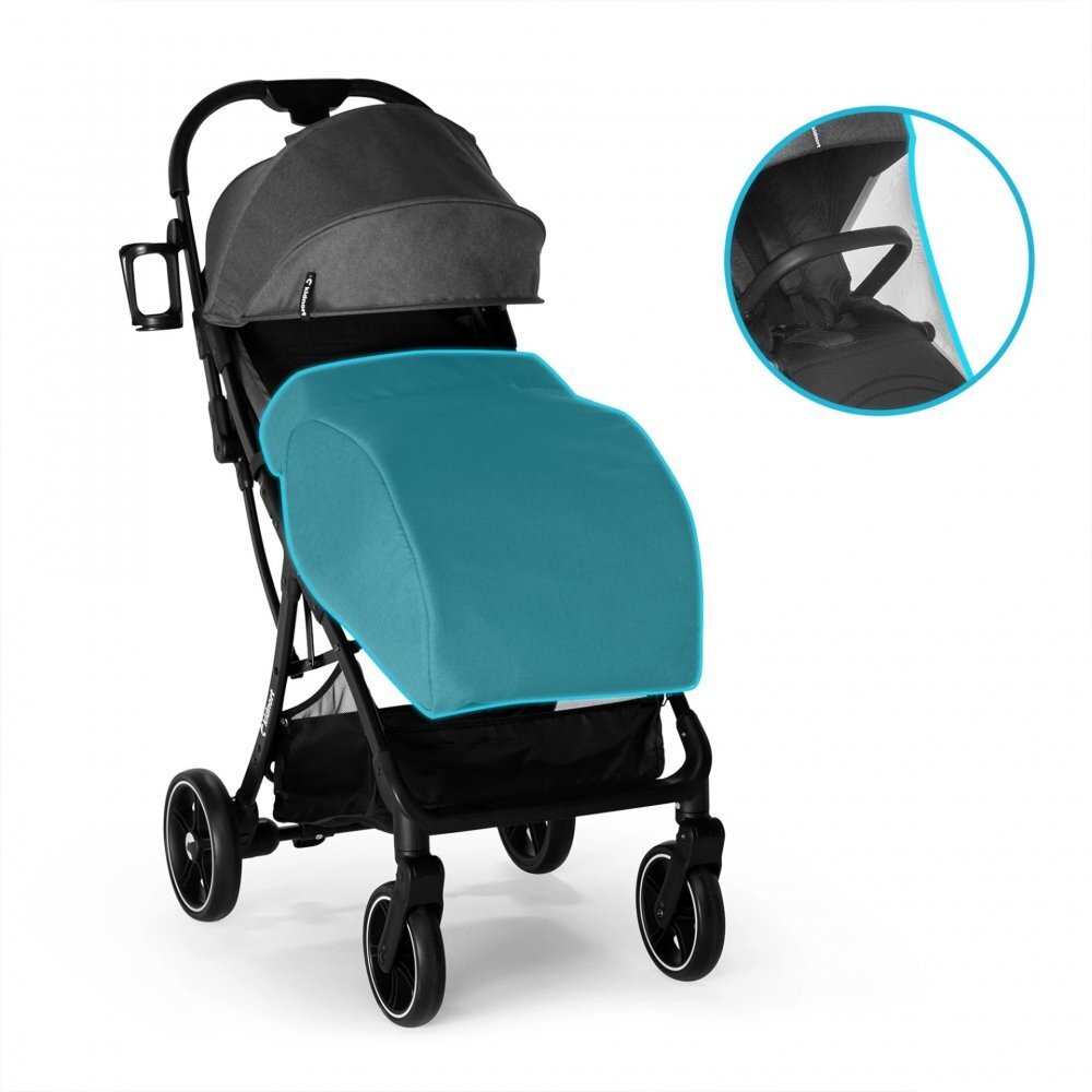 Kidnort Carucior pentru copii Fjallrav Verde cu pliere ultracompacta suspensie integrala spatar si viziera reglabile pana la 22 kg accesorii incluse suport pentru pahar husa transport