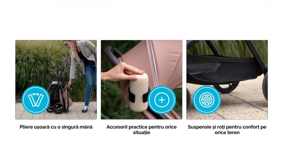 Kidnort Carucior pentru copii Snougle Black autofold pliabil cu o singura mana ferestre de ventilatie pana la 22 kg cu suspensii accesorii practice incluse
