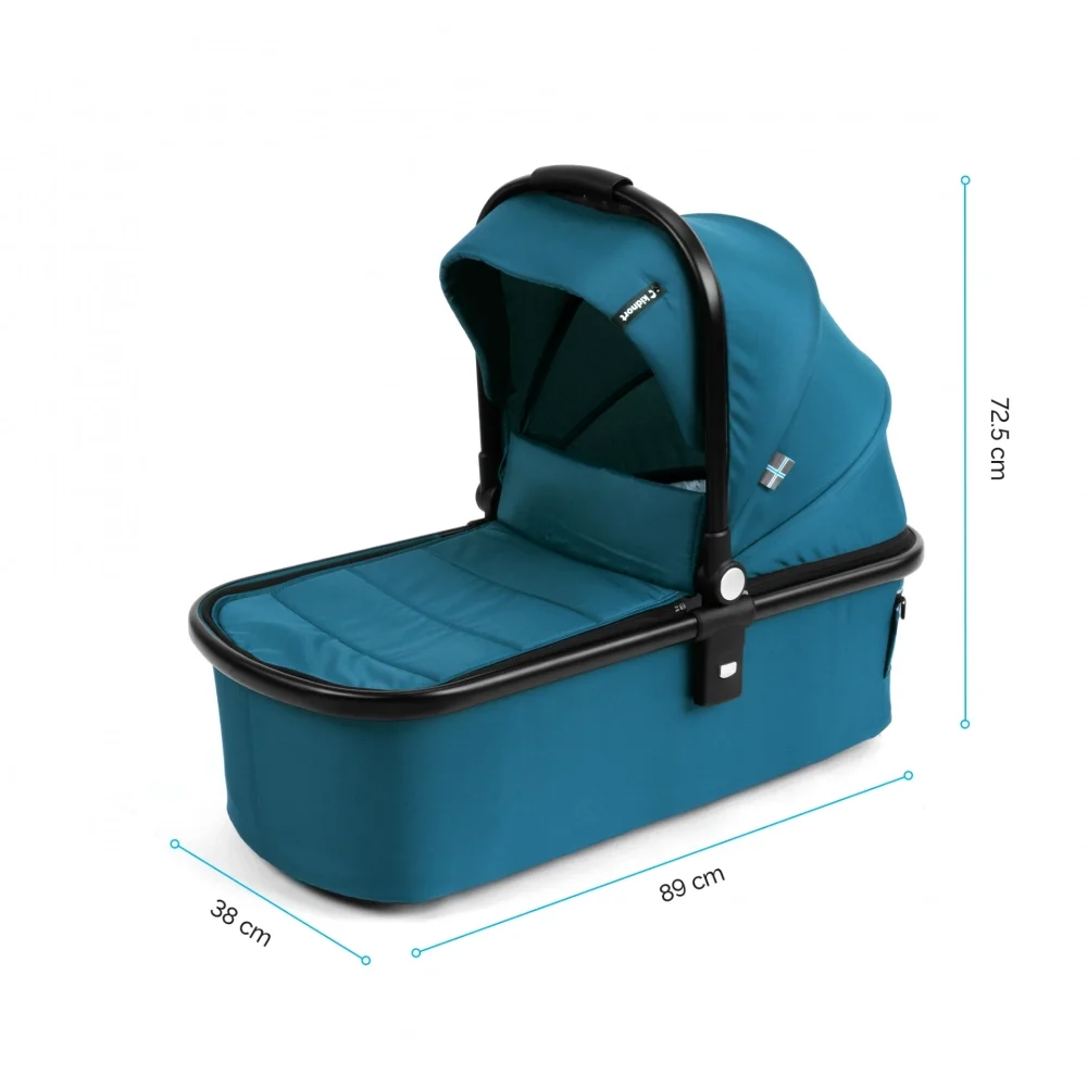 Kidnort Carucior reversibil 2 in 1 pentru copii Isbjorn Black pliere compacta spatar si viziera reglabile roti cu suspensii pana la 22 kg Landou inclus