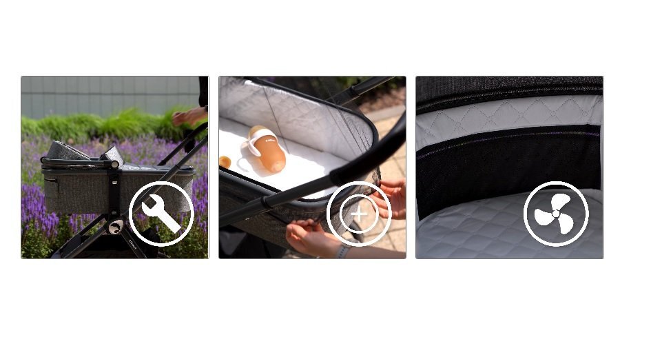 Kidnort Carucior reversibil 2 in 1 pentru copii Isbjorn Mocha Mousse pliere compacta spatar si viziera reglabile roti cu suspensii pana la 22 kg Landou inclus