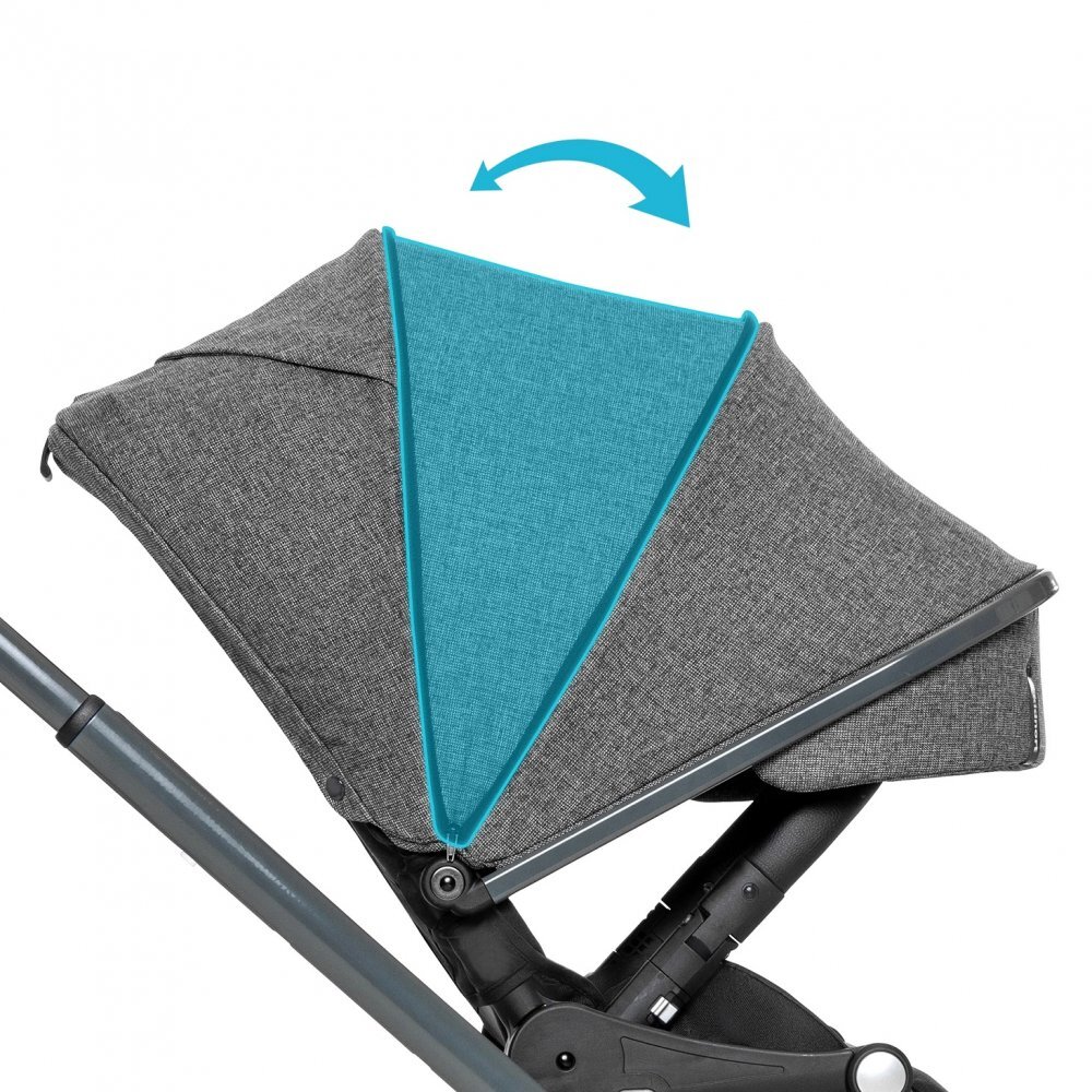Kidnort Carucior reversibil pentru copii cu pliere compacta spatar si viziera reglabile Isbjorn Black pana la 22 kg roti cu suspensii accesorii incluse suport pentru pahar