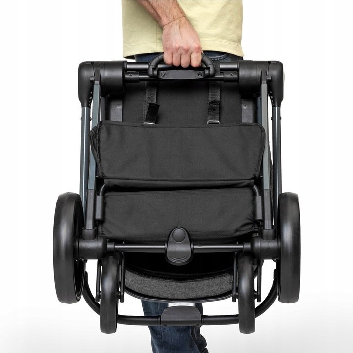 Kidnort Carucior reversibil pentru copii cu pliere compacta spatar si viziera reglabile Isbjorn Blue pana la 22 kg roti cu suspensii accesorii incluse suport pentru pahar