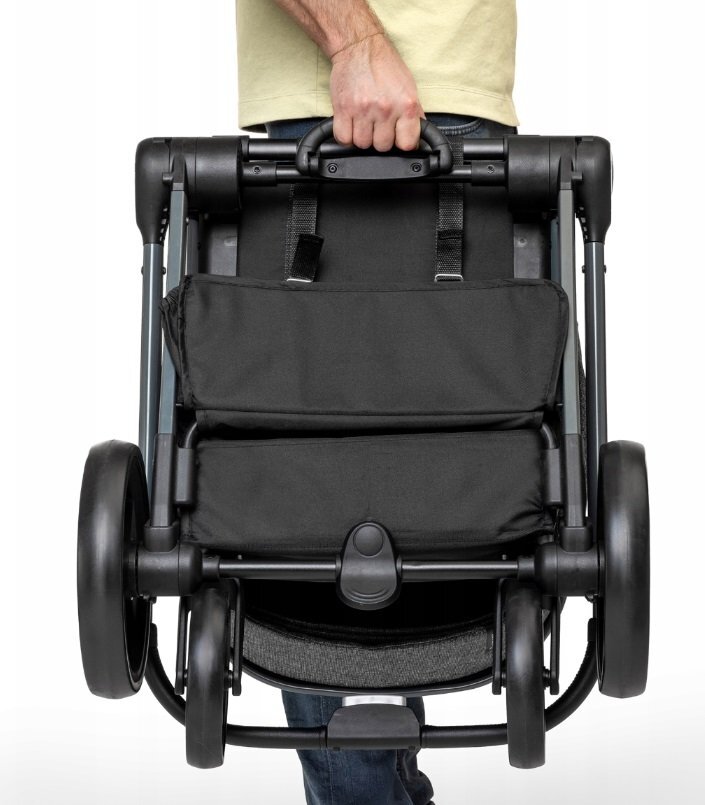 Kidnort Carucior reversibil pentru copii cu pliere compacta spatar si viziera reglabile Isbjorn Grey pana la 22 kg roti cu suspensii accesorii incluse suport pentru pahar