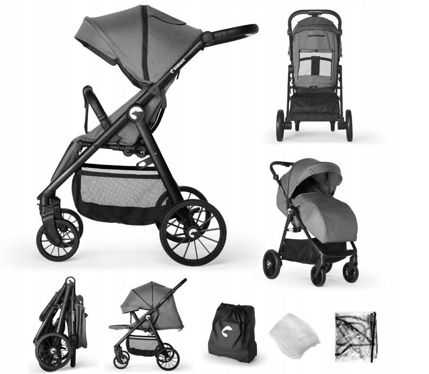 Kidnort Carucior sport 0-48 luni pana la 22 kg cu pliere compacta Sjolejon Sea Lion Grey