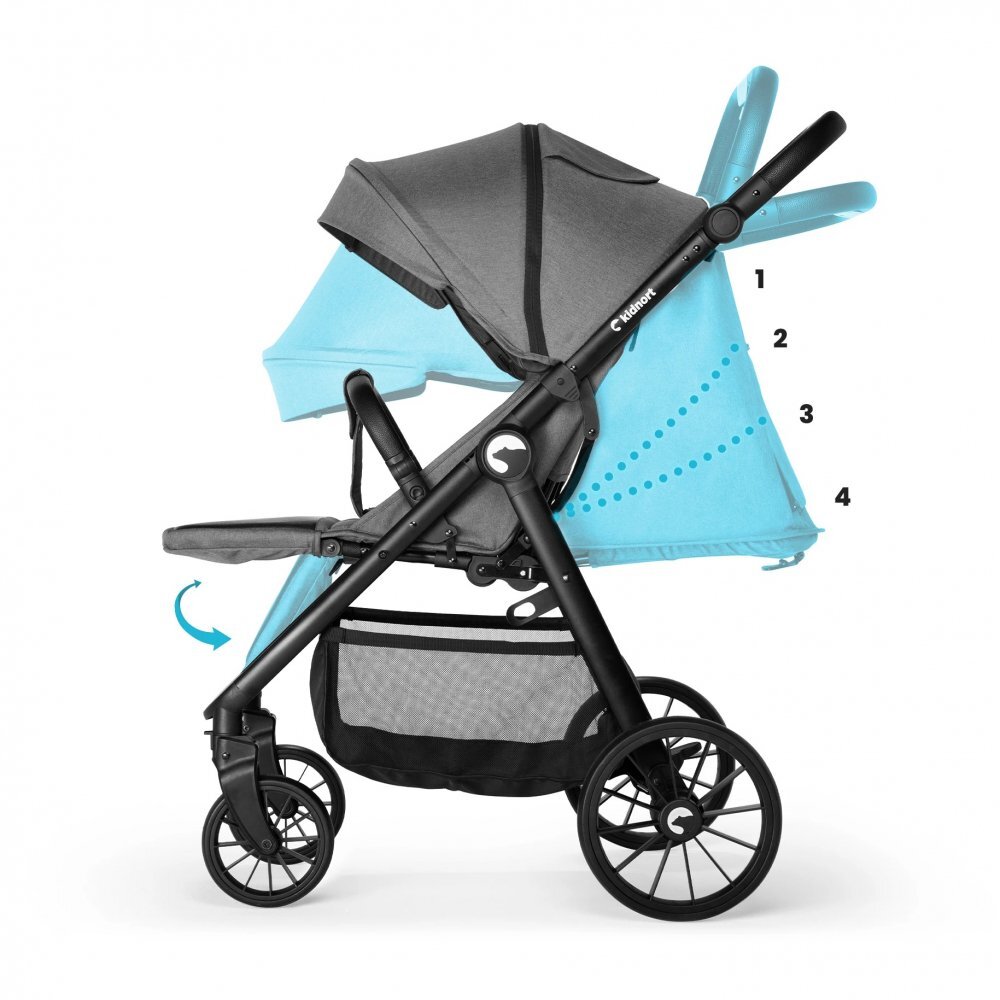 Kidnort Carucior sport 0-48 luni pana la 22 kg cu pliere compacta Sjolejon Sea Lion Grey
