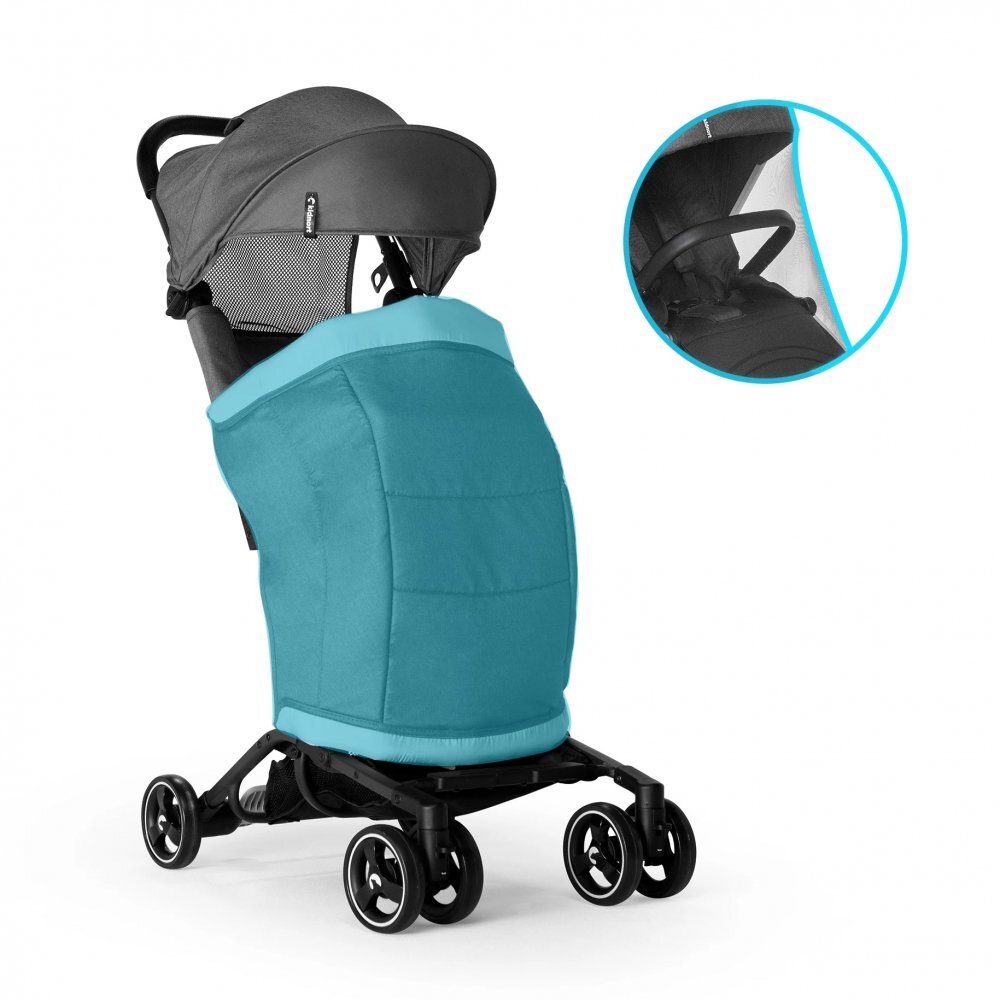 Kidnort Carucior sport pentru copii ultracompact cu roti moi din EVA cu geanta de transport husa de picioare si accesorii incluse pana la 22 kg Snopetrel Black
