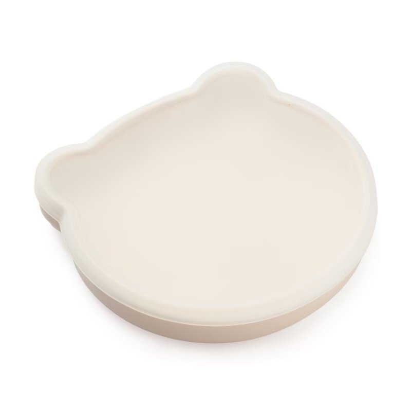Kidnort Farfurie cu capac pentru copii cu baza antiderapanta 400 ml Retter Mjolk Bej