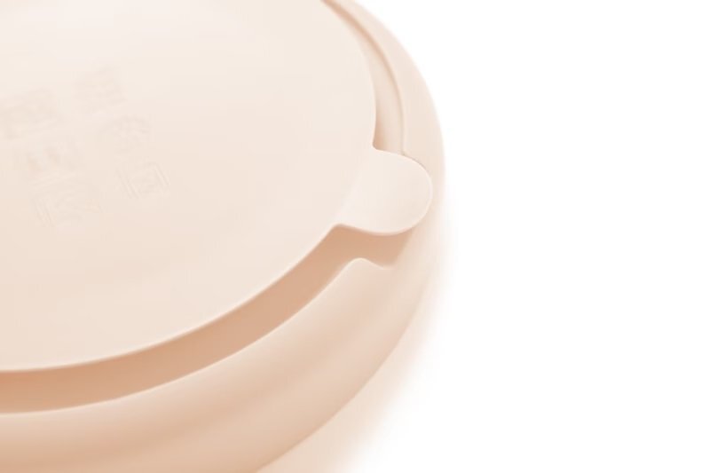 Kidnort Farfurie rotunda din silicon cu 3 compartimente si ventuza Retter Mjolk Bej
