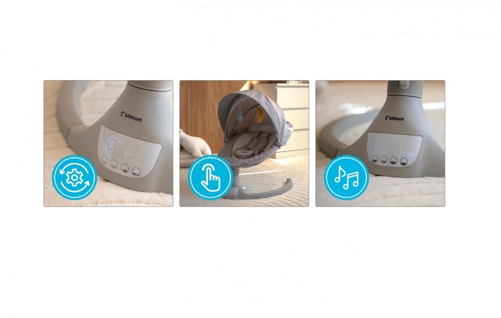Kidnort Leagan electric cu 5 moduri de balansare pentru copii Svaie Black portabil cu telecomanda muzica conectare bluetoothusb accesorii incluse dimensiune 66 x 65 x 53.5 cm