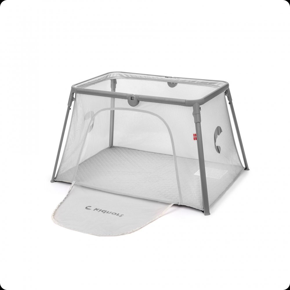 Kidnort Patut de calatorie 2 in 1 pentru copii Bleke Grey pliabil si portabil intrare laterala cu fermoar dimensiune 77 x 63.2 x 28 cm include geanta de transport