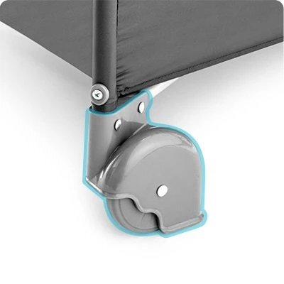 Kidnort Patut de calatorie multifunctional 3 in 1 Naste Light Grey cu laterala culisanta si 2 niveluri de inaltime sistem atasare la patul parintilor cu saltea si geanta de transport dimensiune compacta Intrare laterala 9.3 kg