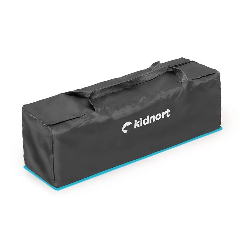 Kidnort Patut de calatorie multifunctional 3 in 1 Naste Light Grey cu laterala culisanta si 2 niveluri de inaltime sistem atasare la patul parintilor cu saltea si geanta de transport dimensiune compacta Intrare laterala 9.3 kg