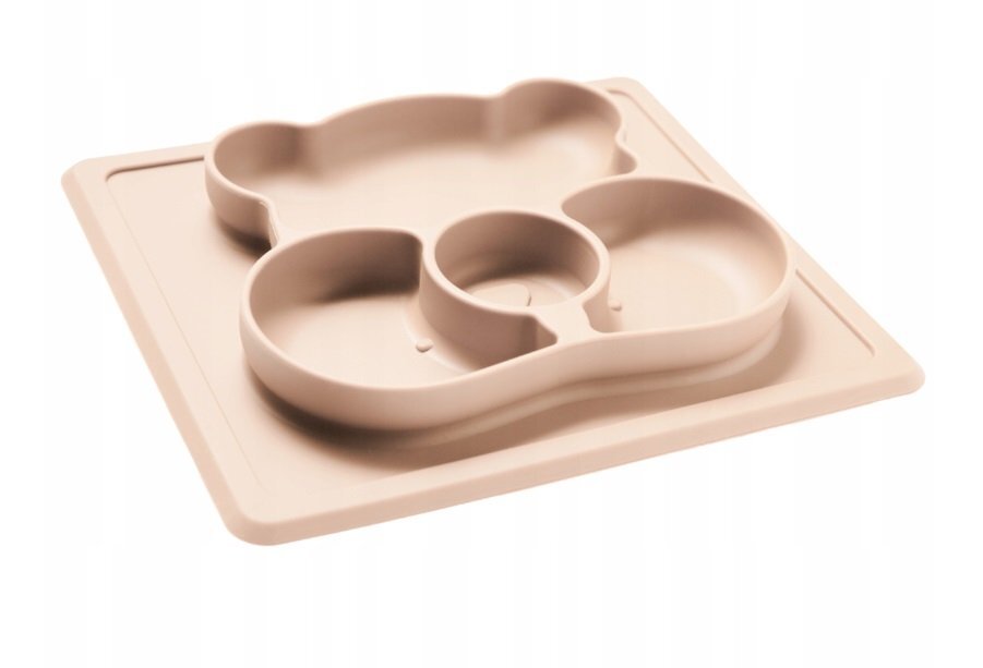 Kidnort Platou compartimentat din silicon anti-alunecare 450 ml Retter Mjolk Bej