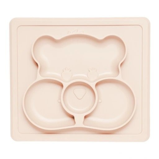 Kidnort Platou compartimentat din silicon anti-alunecare 450 ml Retter Mjolk Bej