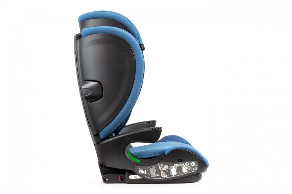 Kidnort Scaun auto compact cu SPS isofix Tetiera si spatar reglabile prevazut cu cotiere I-Size 100-150cm R-129 Natt Blue