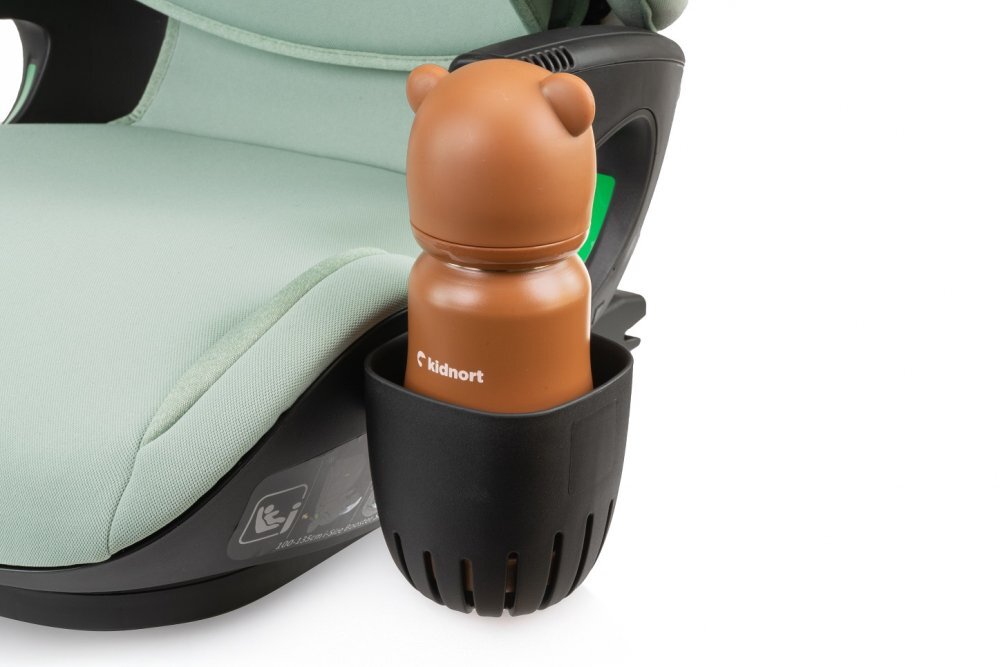 Kidnort Scaun auto compact cu SPS isofix Tetiera si spatar reglabile prevazut cu cotiere I-Size 100-150cm R-129 Natt Green