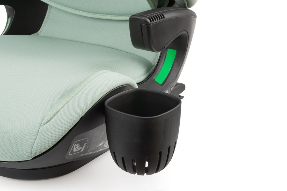 Kidnort Scaun auto compact cu SPS isofix Tetiera si spatar reglabile prevazut cu cotiere I-Size 100-150cm R-129 Natt Green