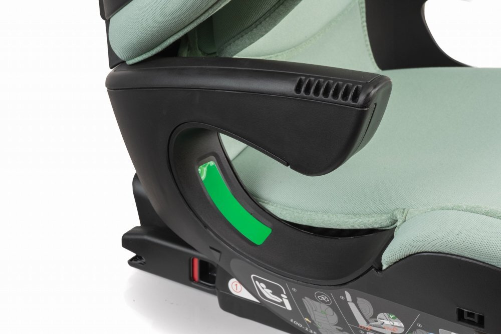 Kidnort Scaun auto compact cu SPS isofix Tetiera si spatar reglabile prevazut cu cotiere I-Size 100-150cm R-129 Natt Green