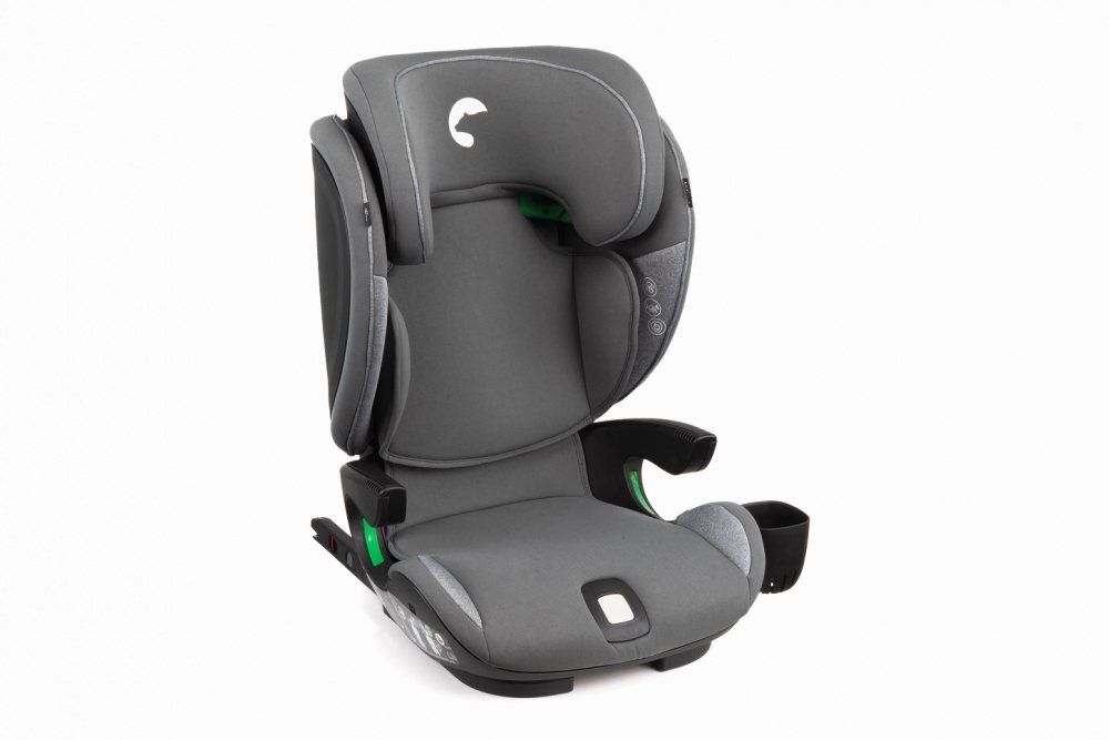Kidnort Scaun auto compact cu SPS isofix Tetiera si spatar reglabile prevazut cu cotiere I-Size 100-150cm R-129 Natt Grey