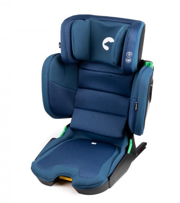 Kidnort Scaun auto cu isofix pentru copii model pliabil cu Tetiera reglabila 100-150 cm i-SIZE R-129 Mane Blue