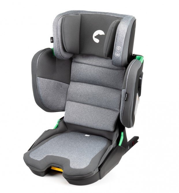 Kidnort Scaun auto cu isofix pentru copii model pliabil cu Tetiera reglabila 100-150 cm i-SIZE R-129 Mane Gray