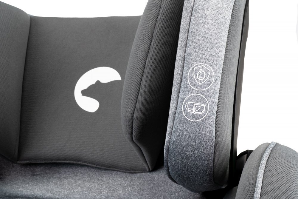 Kidnort Scaun auto cu isofix pentru copii model pliabil cu Tetiera reglabila 100-150 cm i-SIZE R-129 Mane Gray