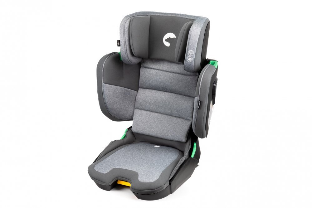 Kidnort Scaun auto cu isofix pentru copii model pliabil cu Tetiera reglabila 100-150 cm i-SIZE R-129 Mane Gray
