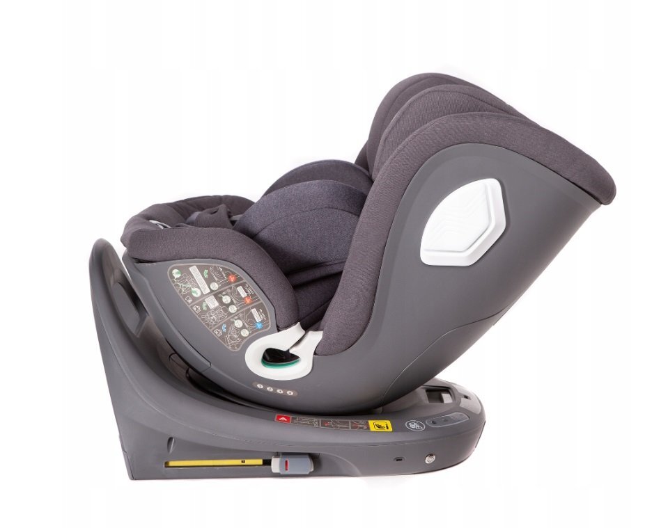 Kidnort Scaun auto pentru copii cu baza isofix picior stabilizator rotativ 360 i-Size R129 tetiera cu spuma de memorie 40-150 cm parasolar reglabil Orn Grey