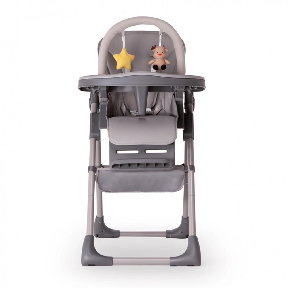 Kidnort Scaun de masa pentru copii Jordgubbe Brown multifunctional cu roti bara de jucarii spatar reglabil pozitie somn reglabil pe inaltime pe 6 nivele tavita cu suport pentru pahar usor de pliat