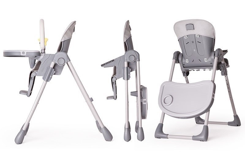 Kidnort Scaun de masa pentru copii Jordgubbe Green multifunctional cu roti bara de jucarii spatar reglabil pozitie somn reglabil pe inaltime pe 6 nivele tavita cu suport pentru pahar usor de pliat