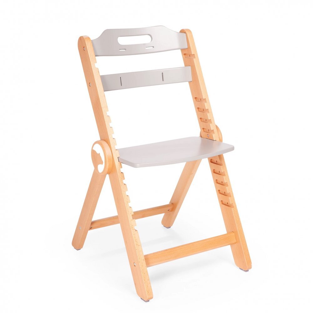 Kidnort Scaun de masa pentru copii multifunctional Drommer Grey pliabil din lemn transformabil cu sezut reglabil pe 11 nivele de inaltime picioare antiderapante cu pernuta inclusa capacitate maxim admisa 75 kg