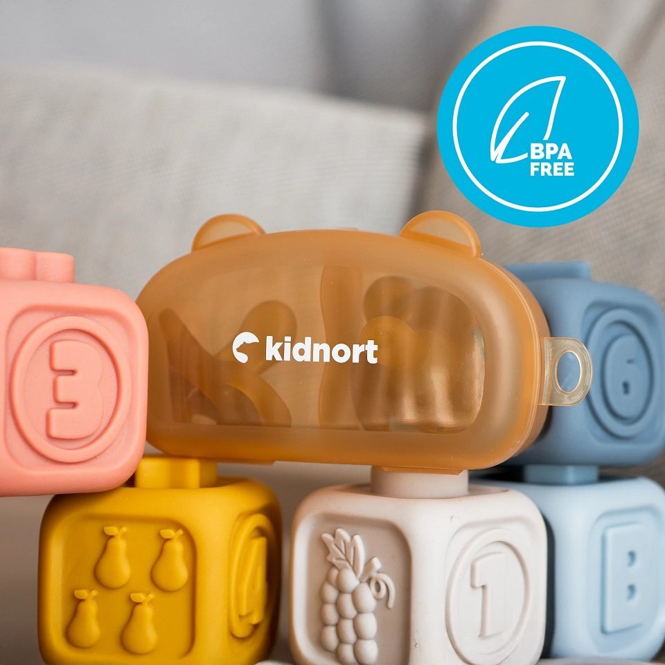 Kidnort Set 2 suzete din silicon Happling ortodontica si simetrica Sterilizabile cu orificii de ventilatie de la 0 la 18 luni fara BPA