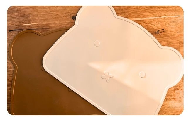 Kidnort Suport farfurie pentru copii din silicon antiderapant Retter Brun