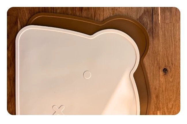 Kidnort Suport farfurie pentru copii din silicon antiderapant Retter Brun