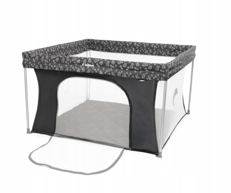Kidnort Tarc de joaca pentru copii Snoen Dark Grey pliabil design modern si sigur acces mare cu fermoar actionat din exterior husa depozitare inclusa dimensiune 126.5 x 74.5 cm