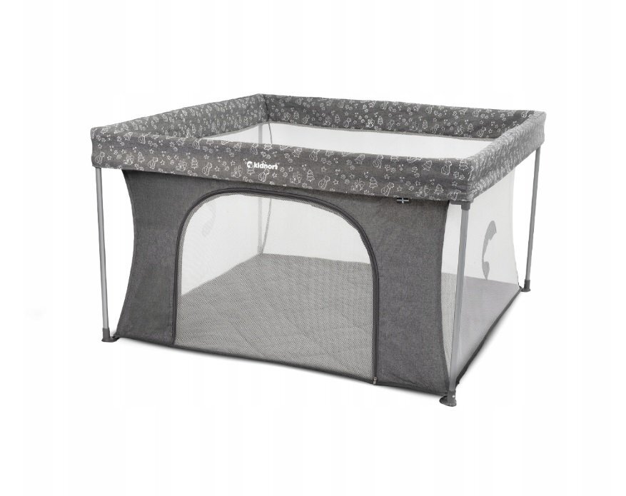 Kidnort Tarc de joaca pentru copii Snoen Light Grey pliabil design modern si sigur acces mare cu fermoar actionat din exterior husa depozitare inclusa dimensiune 126.5 x 74.5 cm