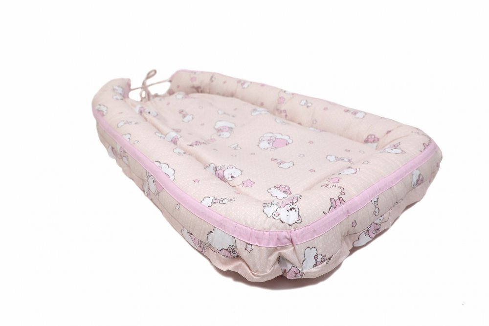 Kids Decor Baby Nest Ursuletul Martinica roz culcus bebelus pentru dormit reversibil multifunctional 100 x 60 cm