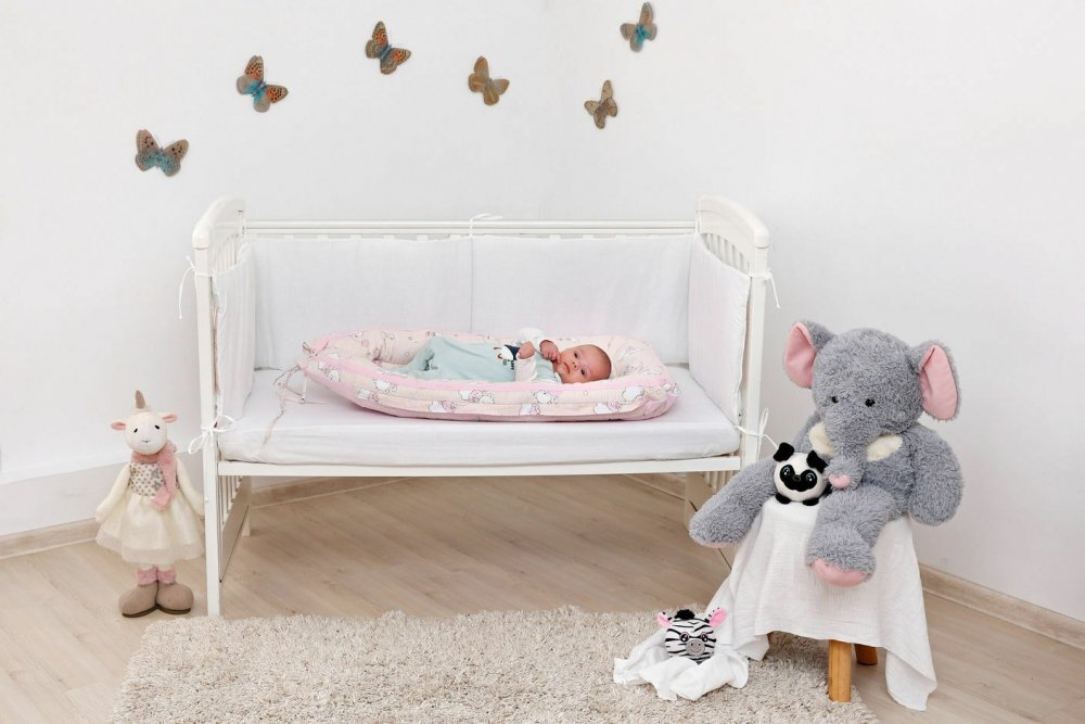 Kids Decor Baby Nest Ursuletul Martinica roz culcus bebelus pentru dormit reversibil multifunctional 100 x 60 cm